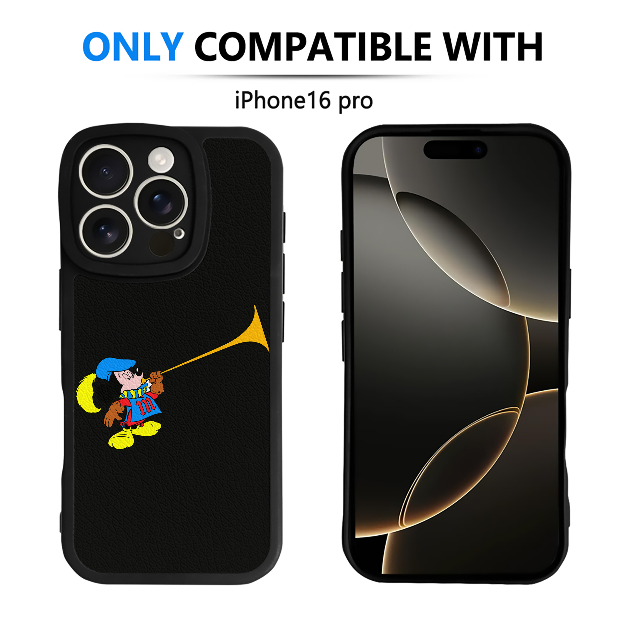 （画像用） ミッキーマウス Mickey Mouse 【iPhone 16シリーズ対応】シリコンスマホケース（レザー調） 材質：シリコン